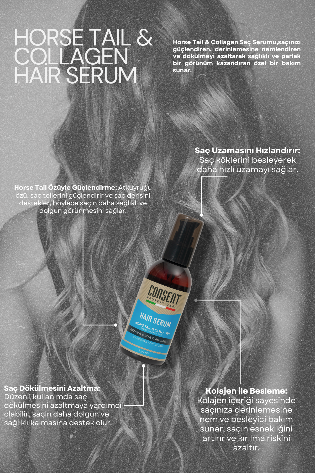 HORSE TAIL & COLLAGEN HAIR SERUM 150ml